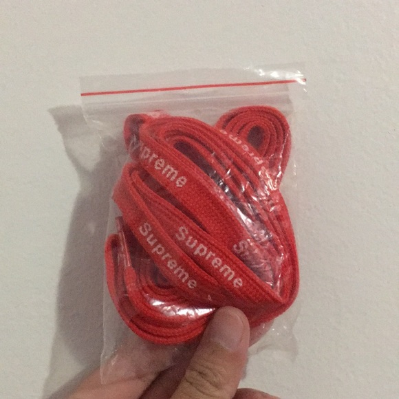 Supreme Other - Red and White Supreme Sneakers Shoelaces